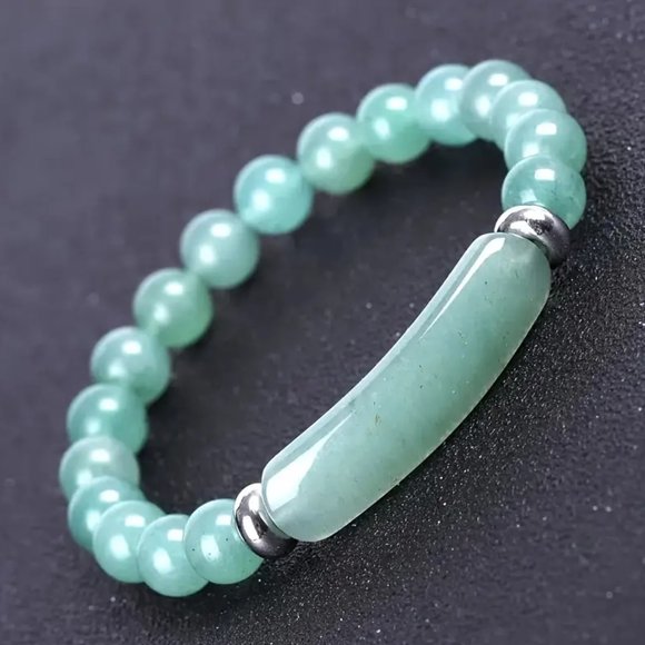 NWT 1 pc Unisex Healing Stone Bracelet Green Aventurine - Picture 2 of 4